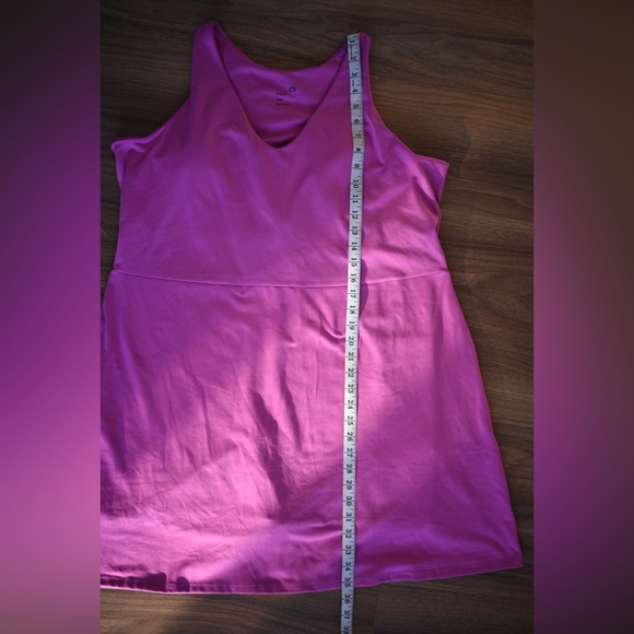 GapFit Womens XXL Athletic Dress with Bike Shorts Pockets Bright Pink Tank NWOT - Picture 13 of 14